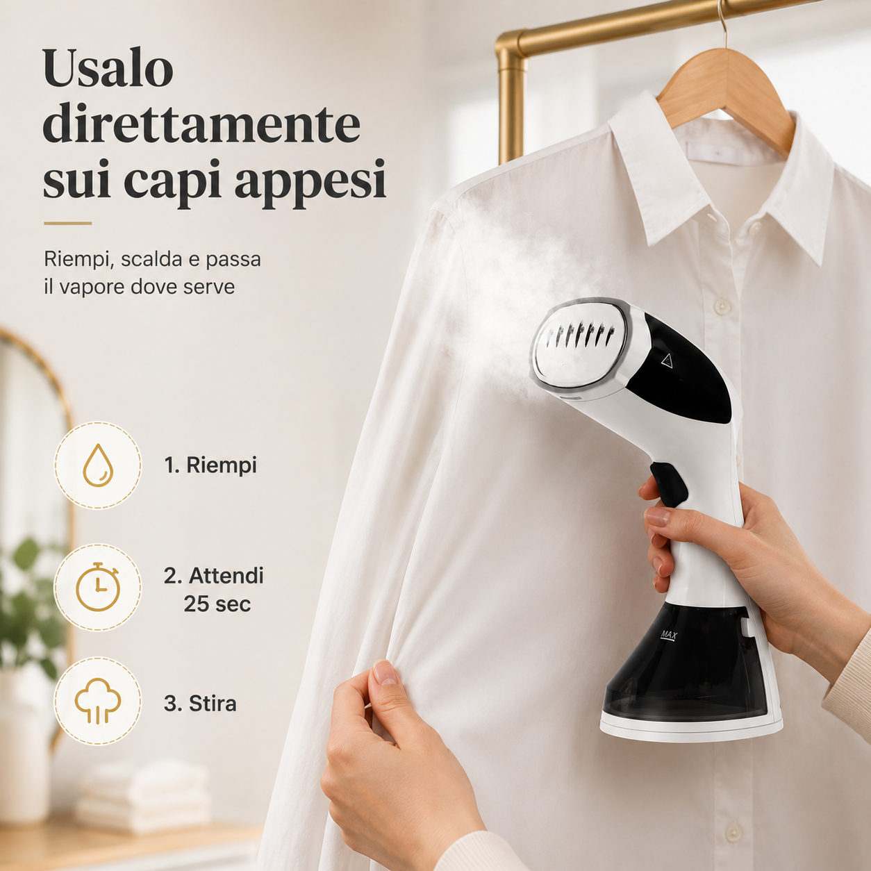 FreshSteam™ – Stiratore Verticale Portatile a Vapore