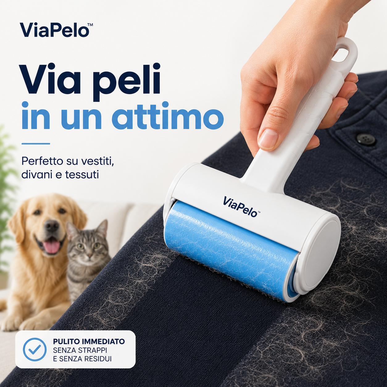 ViaPelo™ – Rullo adesivo per vestiti