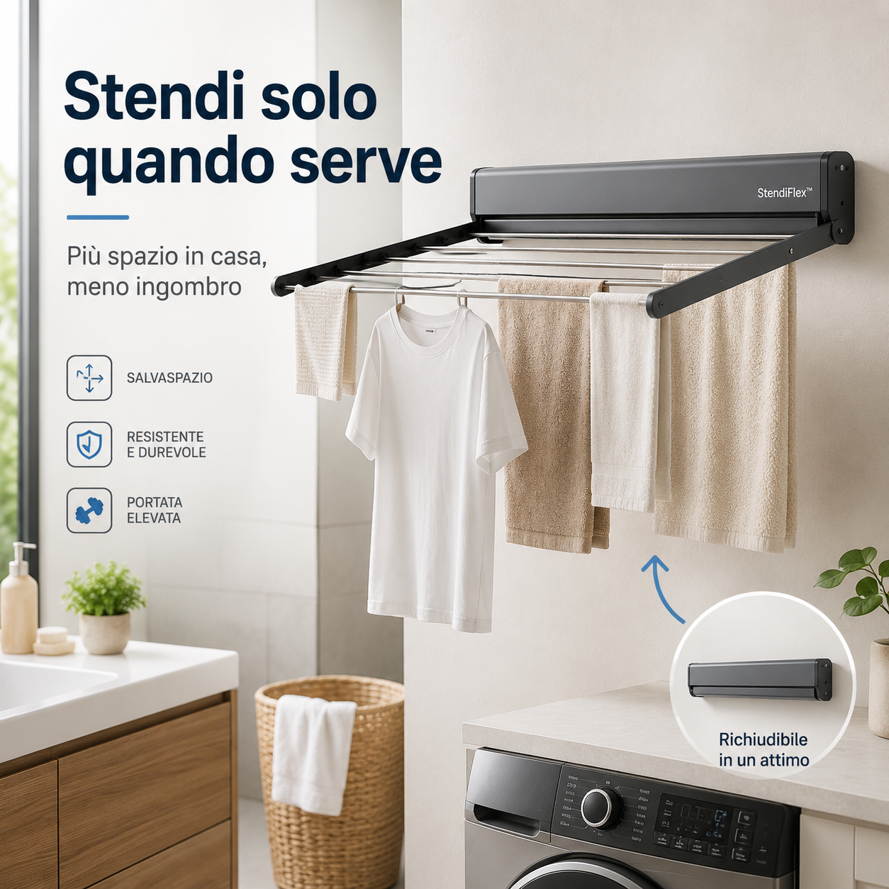 StendiFlex™ – Stendibiancheria retrattile