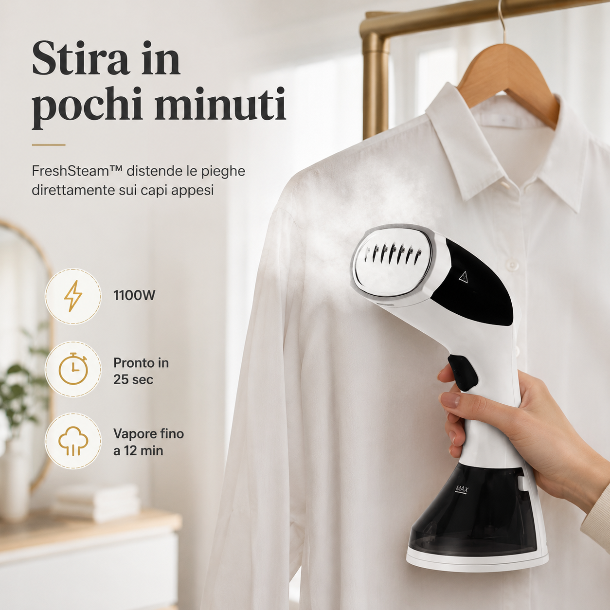 FreshSteam™ – Stiratore Verticale Portatile a Vapore