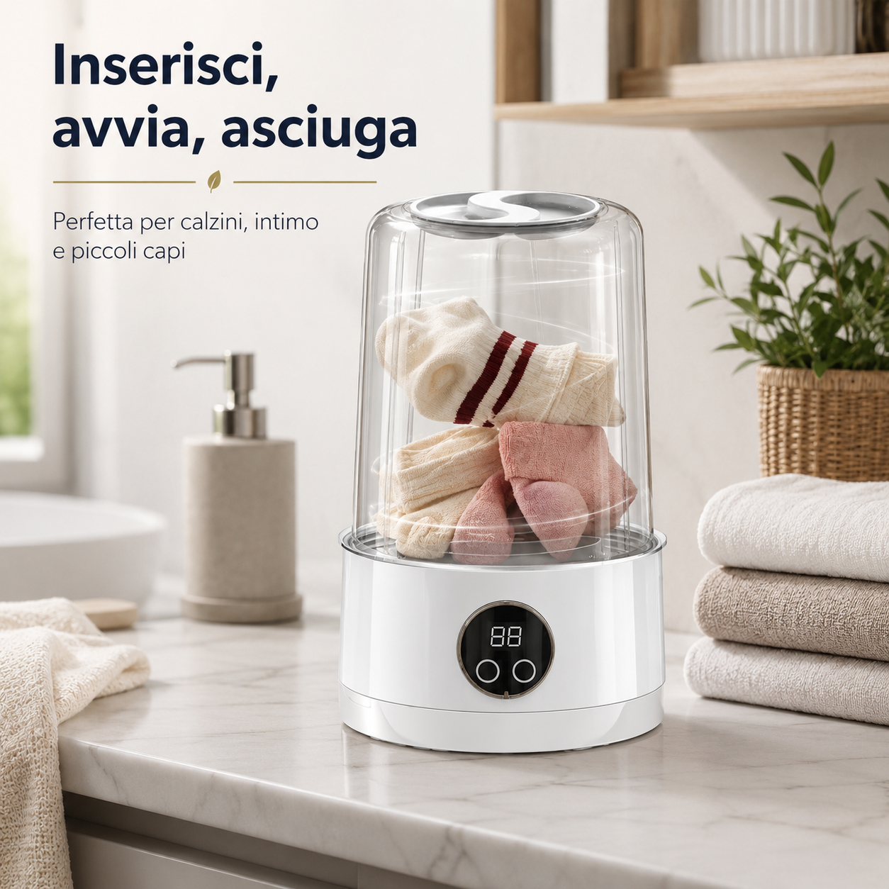 LavaGo™ – Lavatrice Portatile Pieghevole con Cestello di Centrifuga